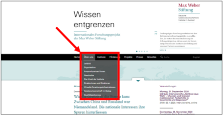 Der Bereich Über uns auf der Internetseite